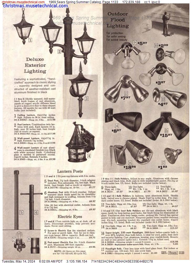 1969 Sears Spring Summer Catalog, Page 1133