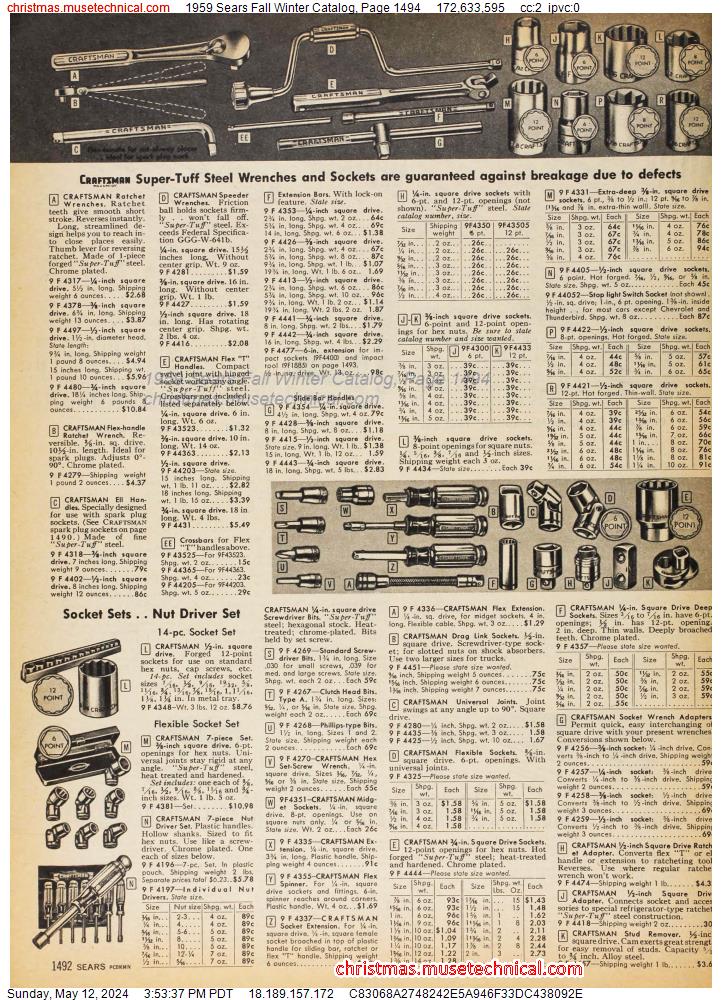 1959 Sears Fall Winter Catalog, Page 1494
