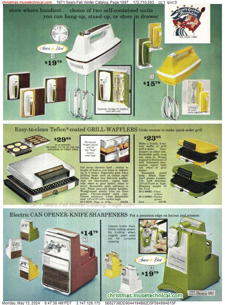 1971 Sears Fall Winter Catalog, Page 1097