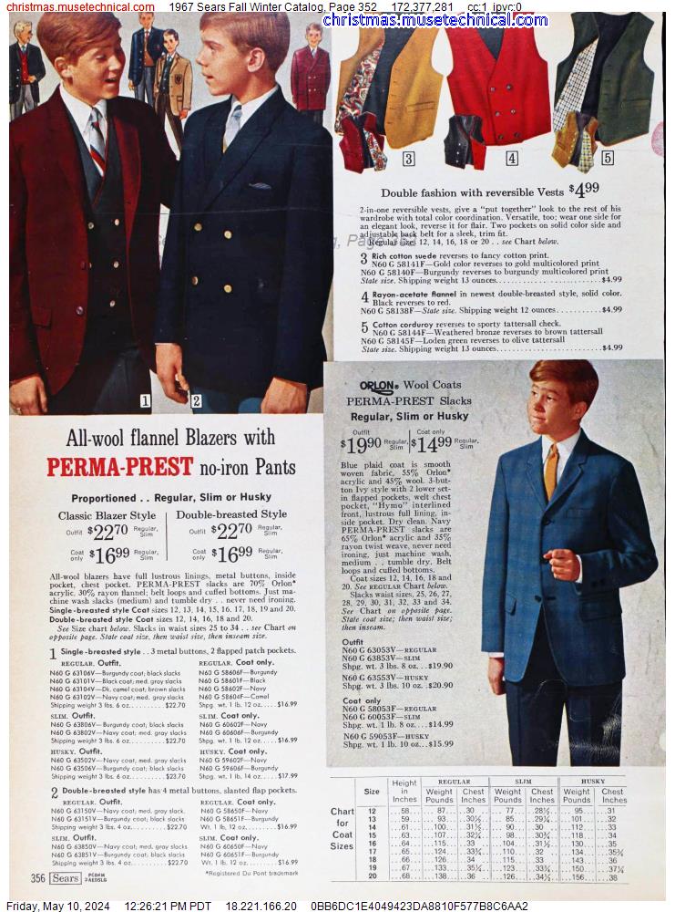 1967 Sears Fall Winter Catalog, Page 352