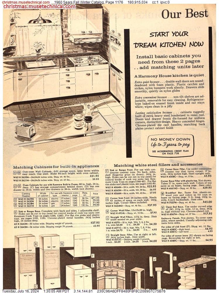 1960 Sears Fall Winter Catalog, Page 1176
