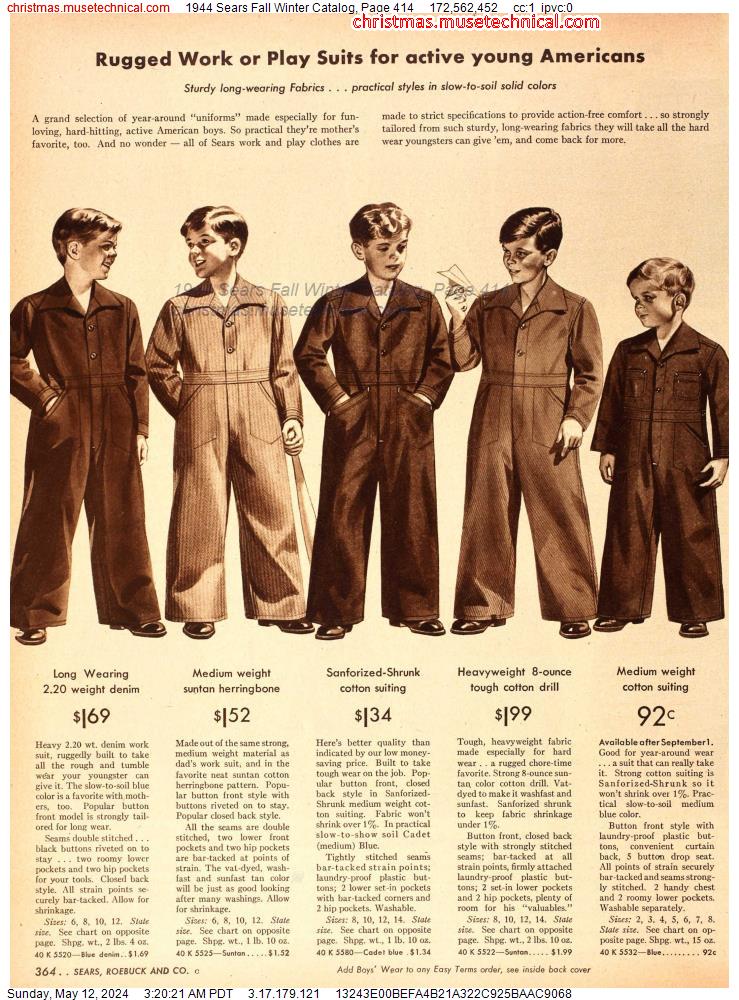 1944 Sears Fall Winter Catalog, Page 414
