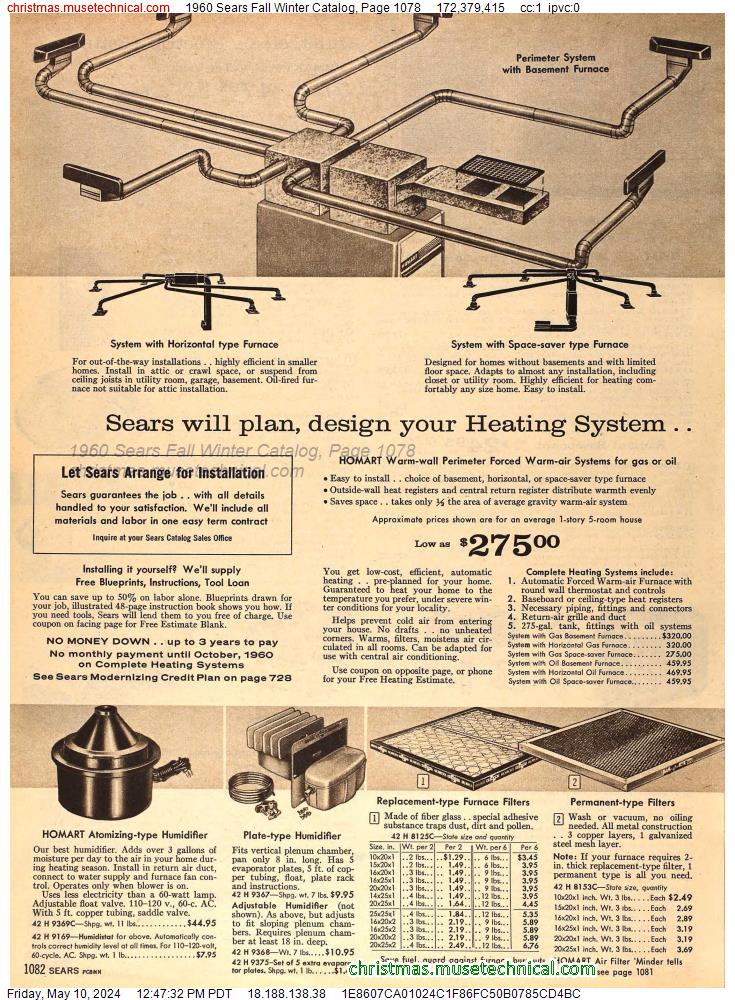 1960 Sears Fall Winter Catalog, Page 1078