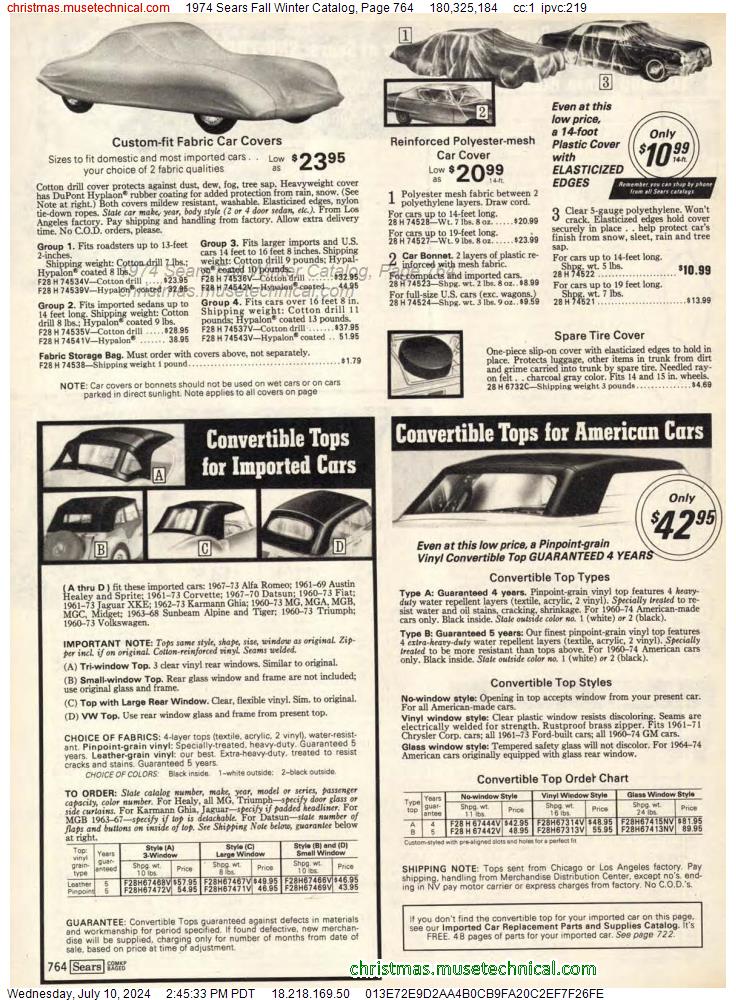 1974 Sears Fall Winter Catalog, Page 764