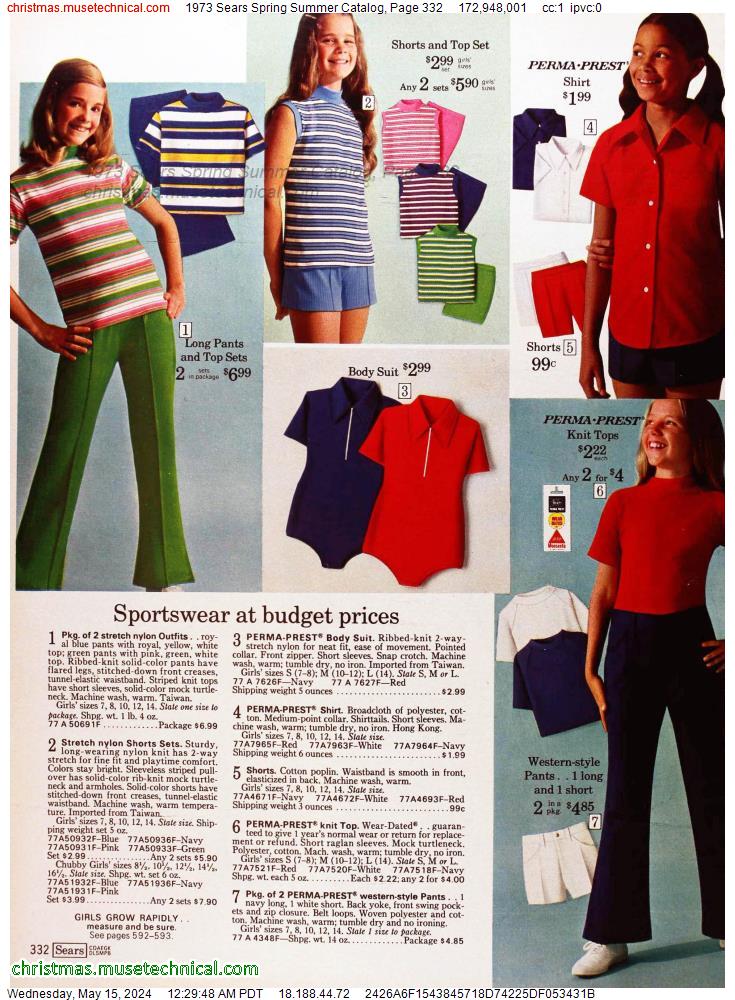 1973 Sears Spring Summer Catalog, Page 332