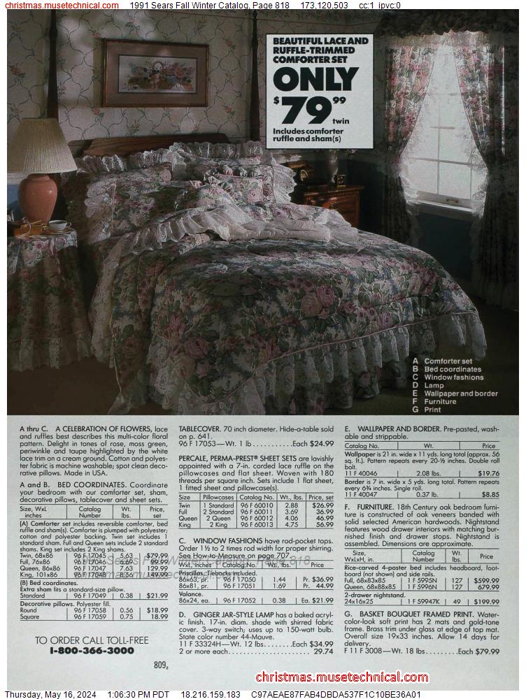 1991 Sears Fall Winter Catalog, Page 818