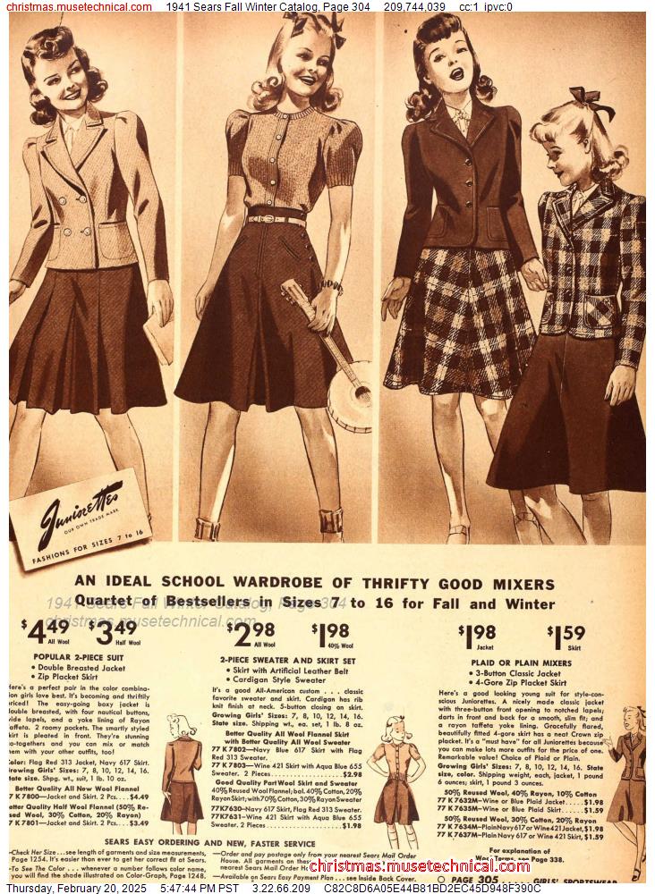 1941 Sears Fall Winter Catalog, Page 304