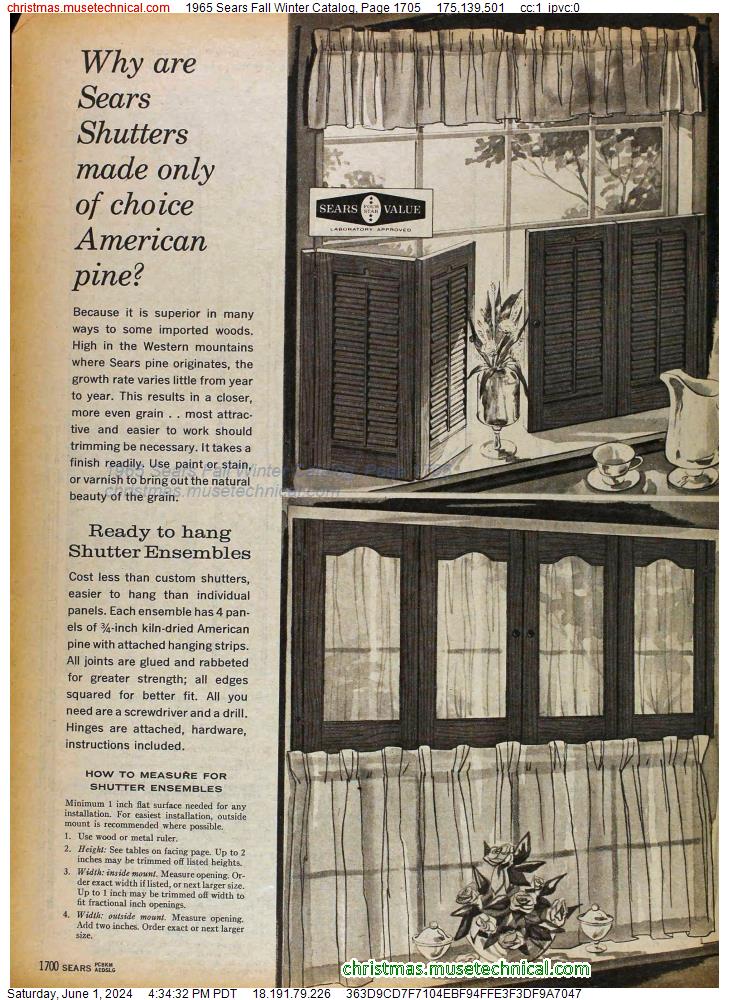 1965 Sears Fall Winter Catalog, Page 1705