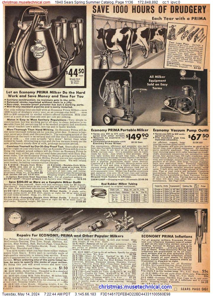 1940 Sears Spring Summer Catalog, Page 1136