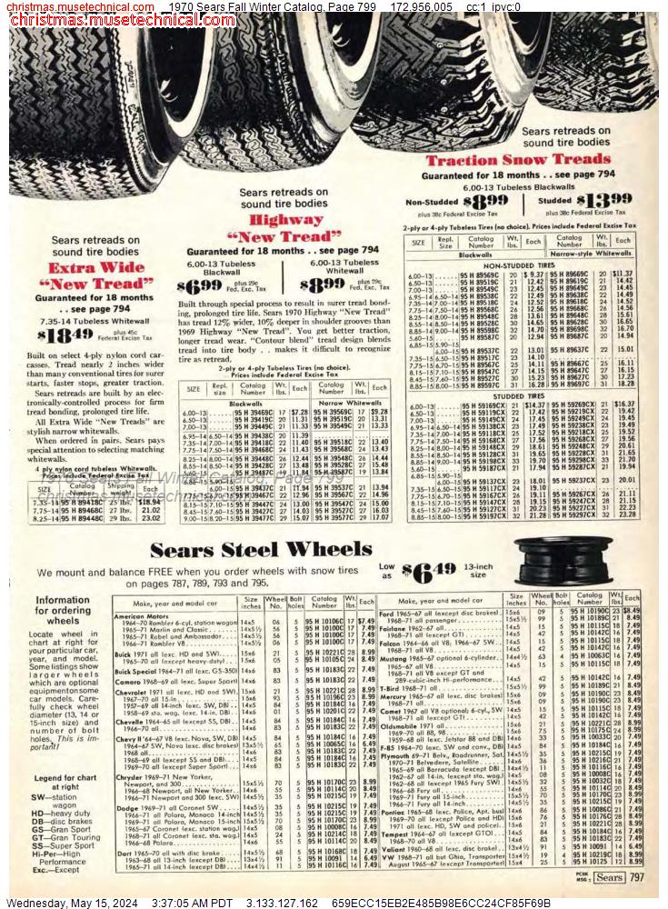 1970 Sears Fall Winter Catalog, Page 799