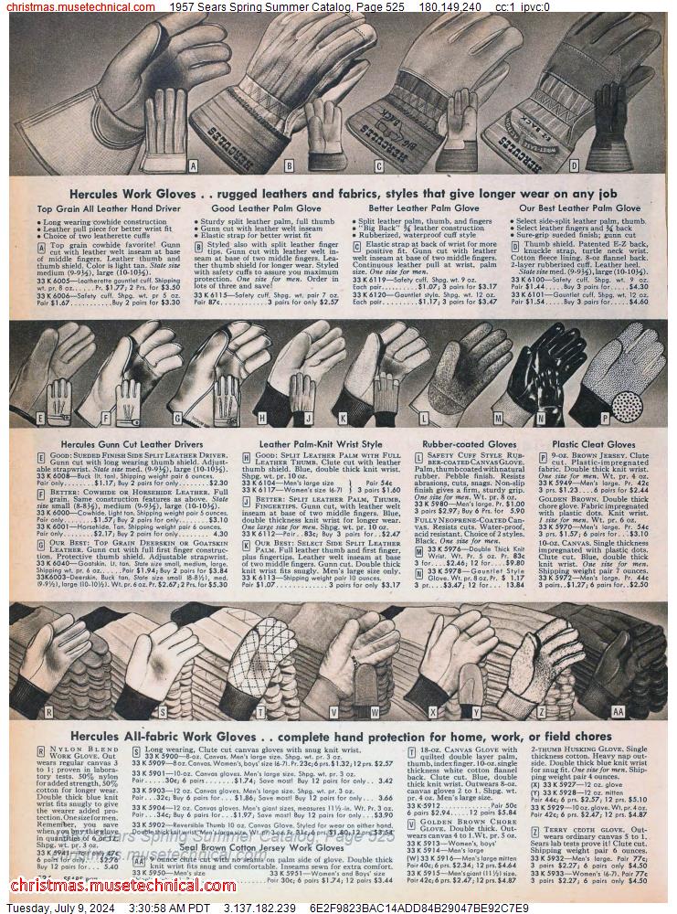 1957 Sears Spring Summer Catalog, Page 525