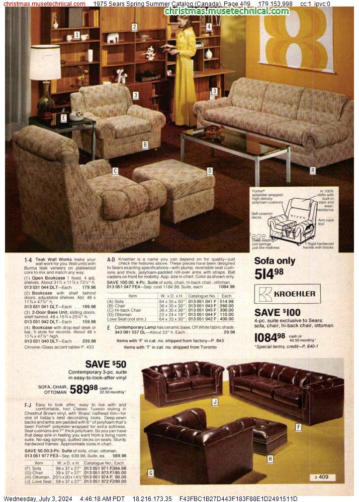 1975 Sears Spring Summer Catalog (Canada), Page 409