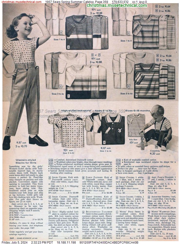 1957 Sears Spring Summer Catalog, Page 359