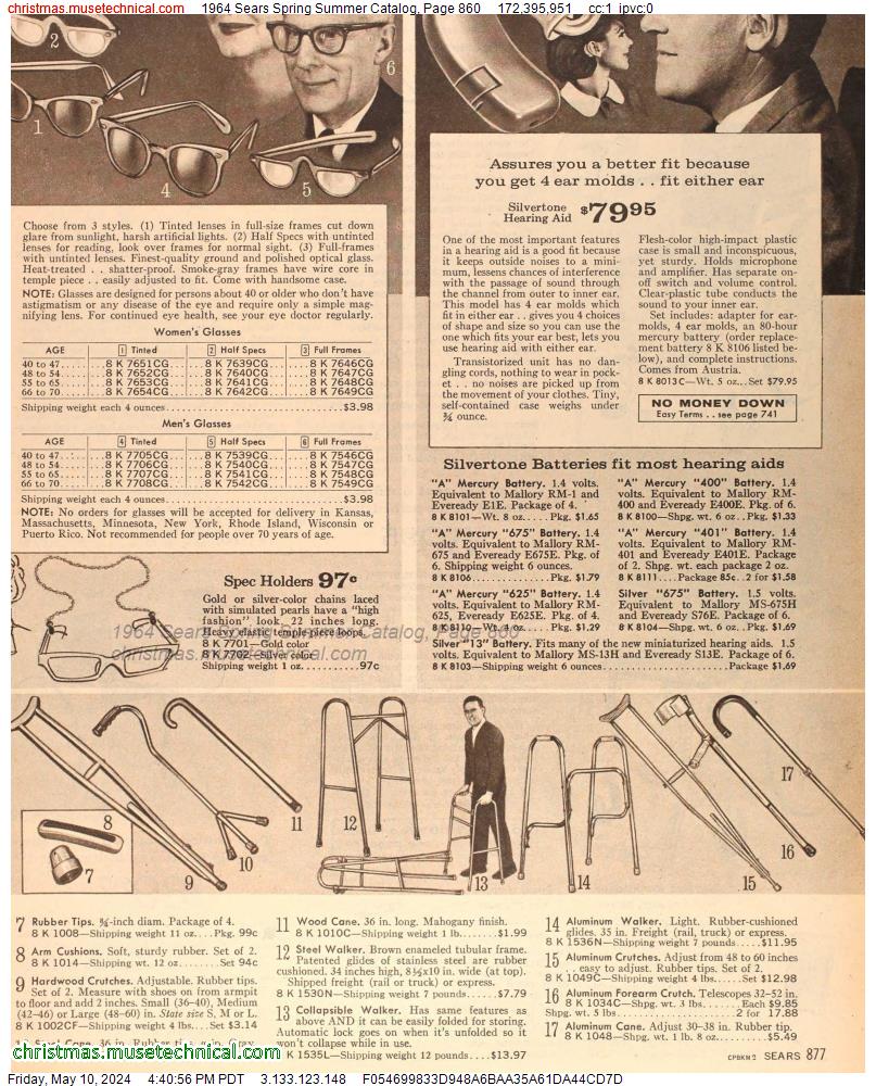 1964 Sears Spring Summer Catalog, Page 860