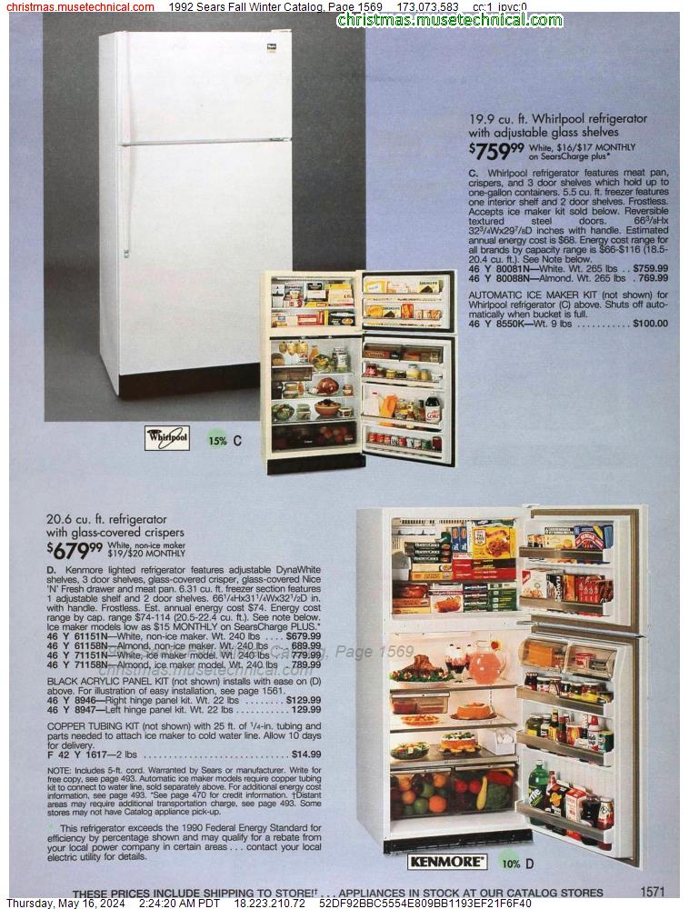 1992 Sears Fall Winter Catalog, Page 1569