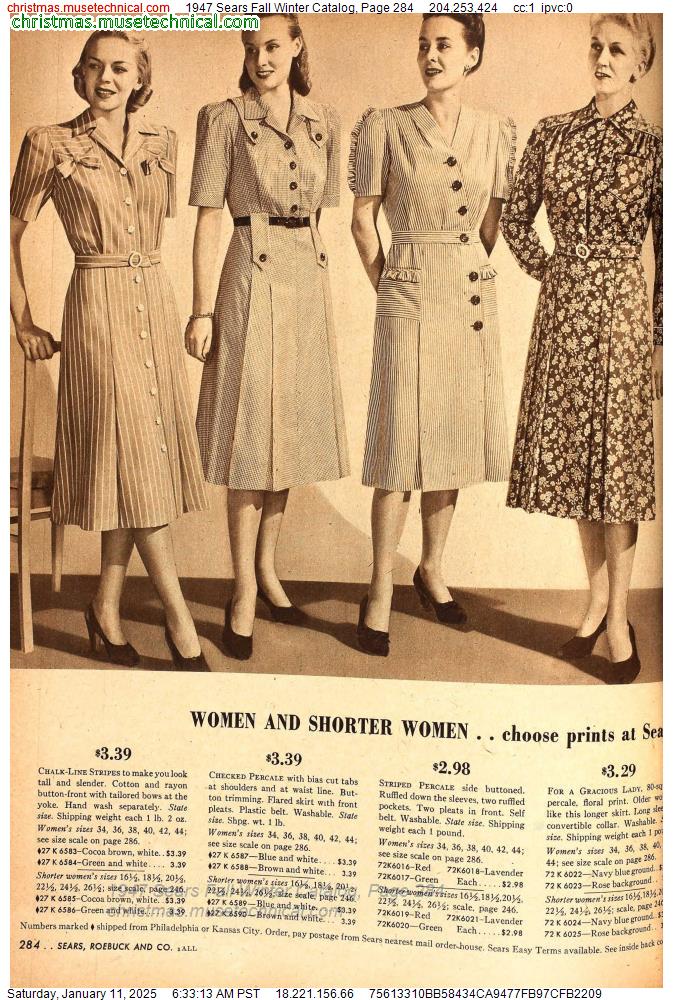 1947 Sears Fall Winter Catalog, Page 284