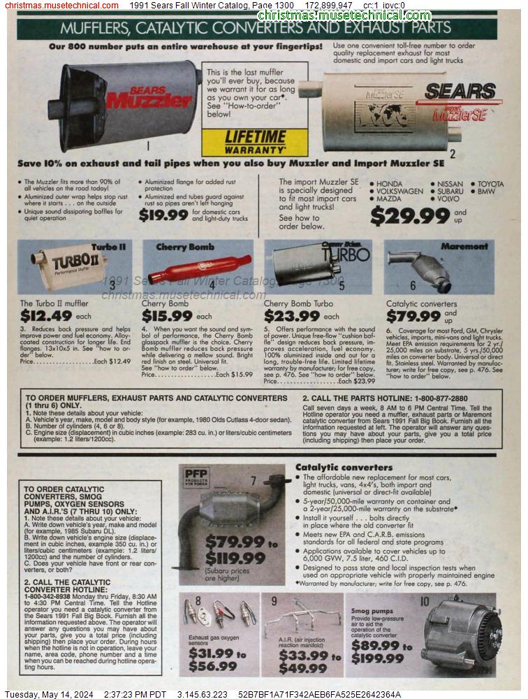 1991 Sears Fall Winter Catalog, Page 1300