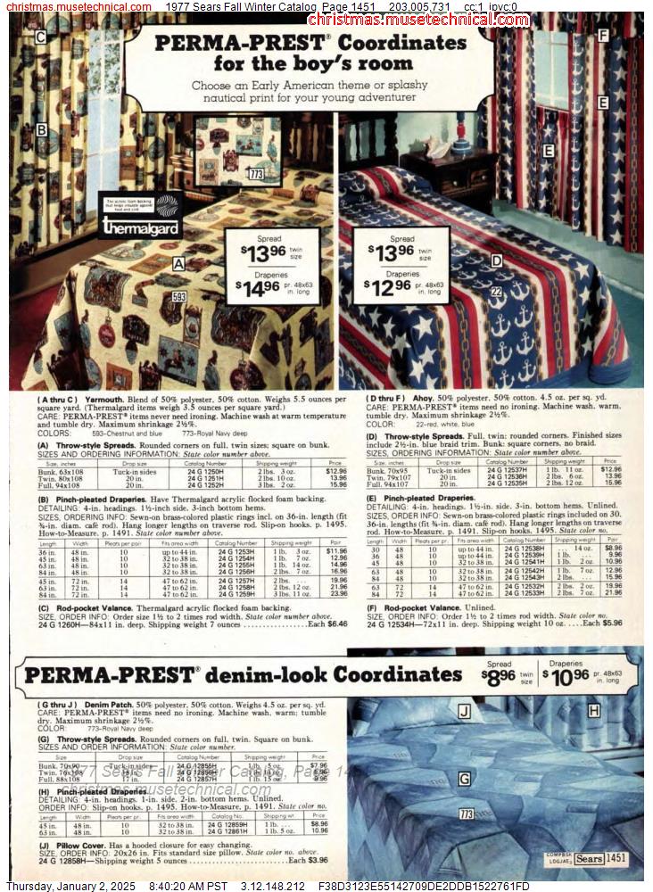 1977 Sears Fall Winter Catalog, Page 1451