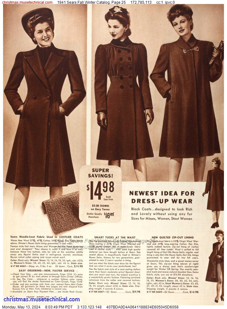 1941 Sears Fall Winter Catalog, Page 25