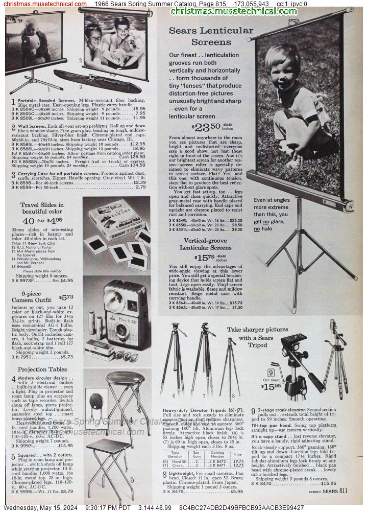 1966 Sears Spring Summer Catalog, Page 815
