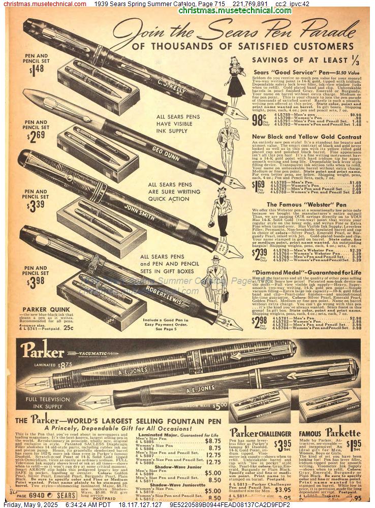 1939 Sears Spring Summer Catalog, Page 715