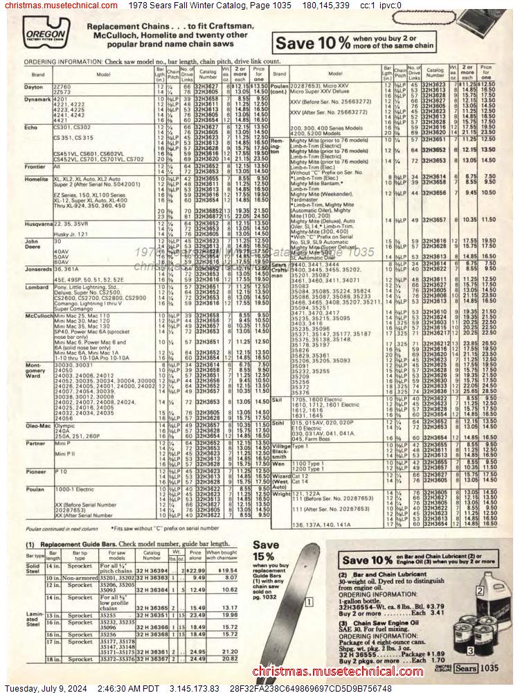 1978 Sears Fall Winter Catalog, Page 1035