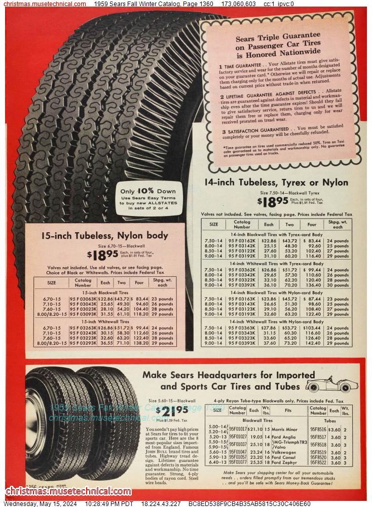 1959 Sears Fall Winter Catalog, Page 1360