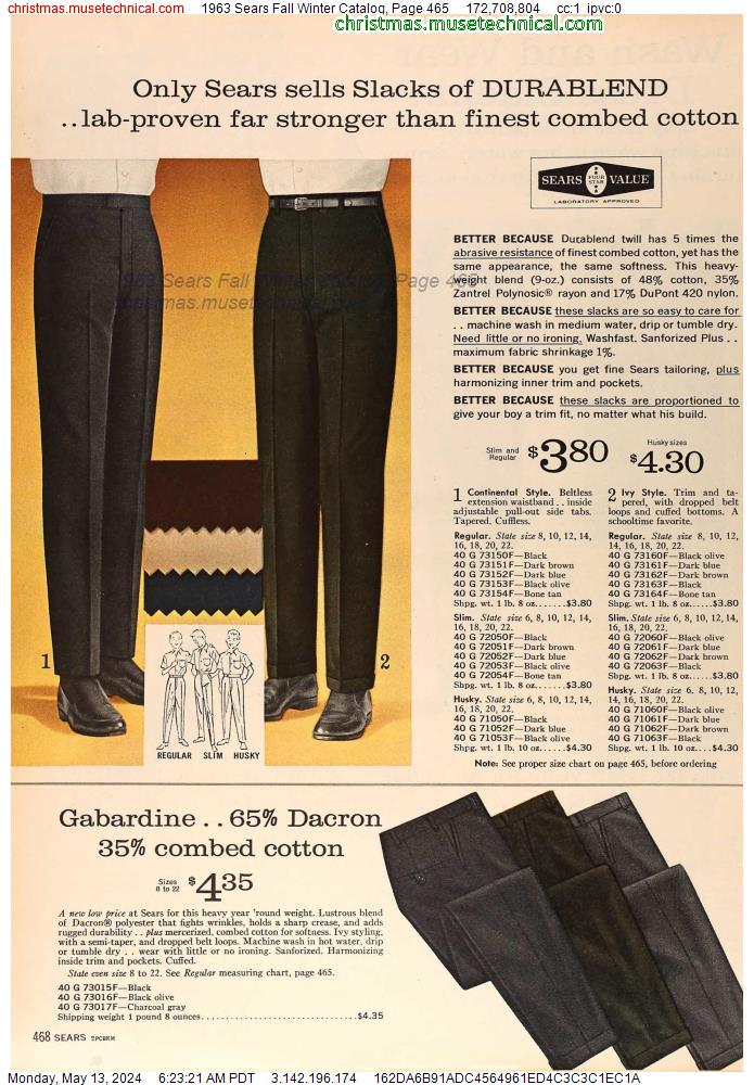 1963 Sears Fall Winter Catalog, Page 465