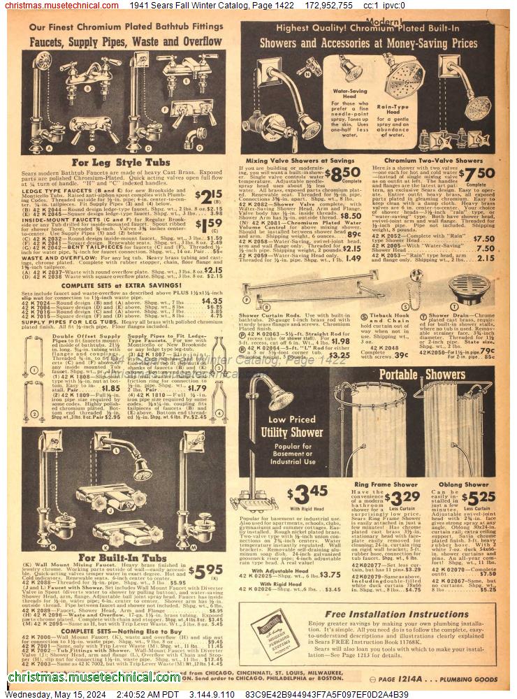 1941 Sears Fall Winter Catalog, Page 1422