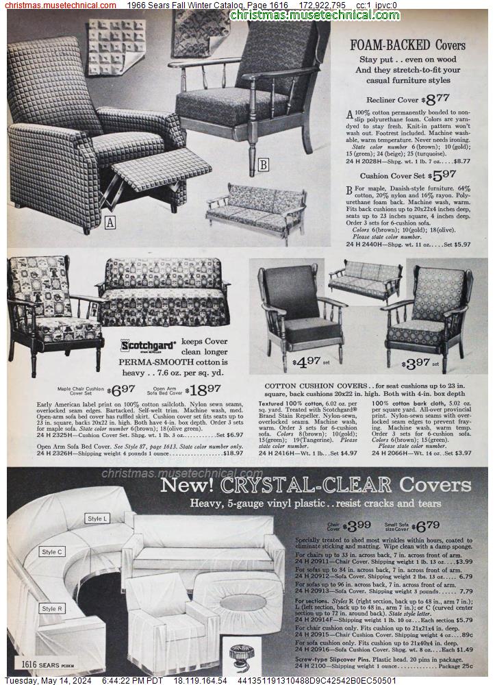1966 Sears Fall Winter Catalog, Page 1616