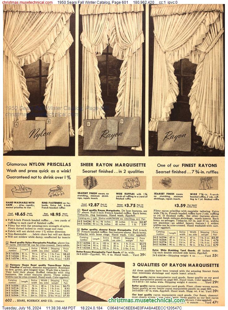 1950 Sears Fall Winter Catalog, Page 601