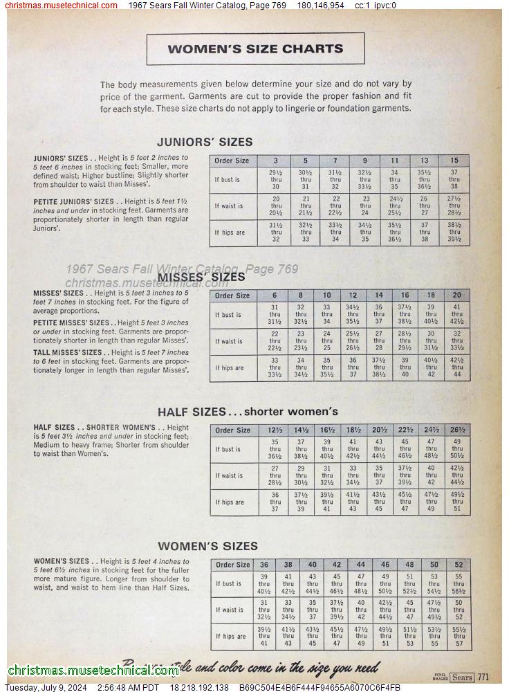 1967 Sears Fall Winter Catalog, Page 769