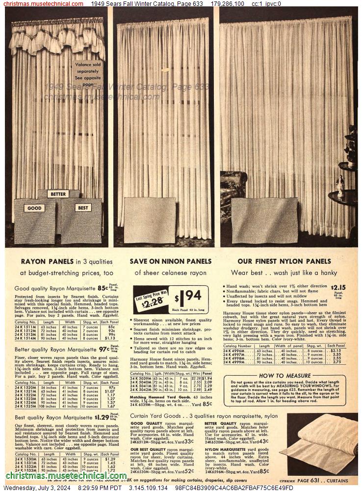 1949 Sears Fall Winter Catalog, Page 633