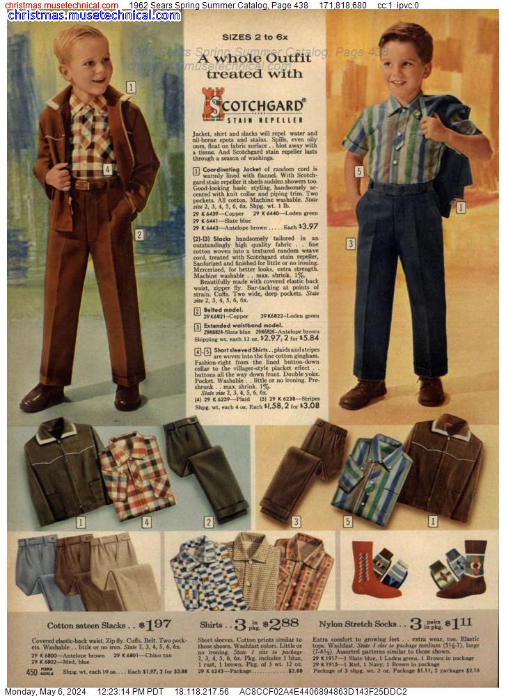 1962 Sears Spring Summer Catalog, Page 438