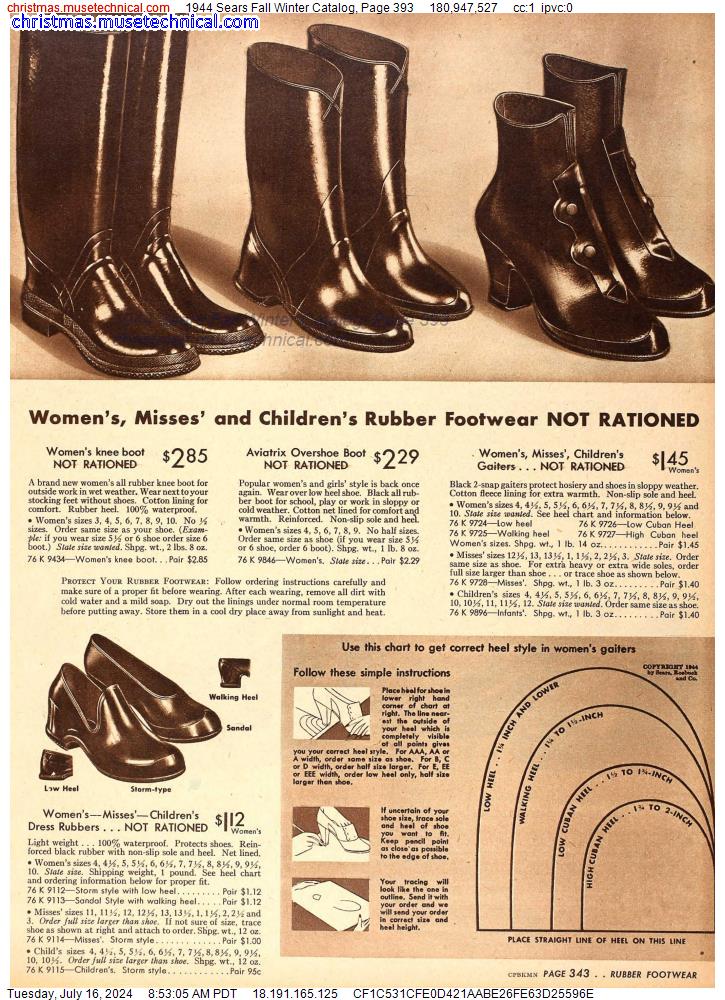 1944 Sears Fall Winter Catalog, Page 393