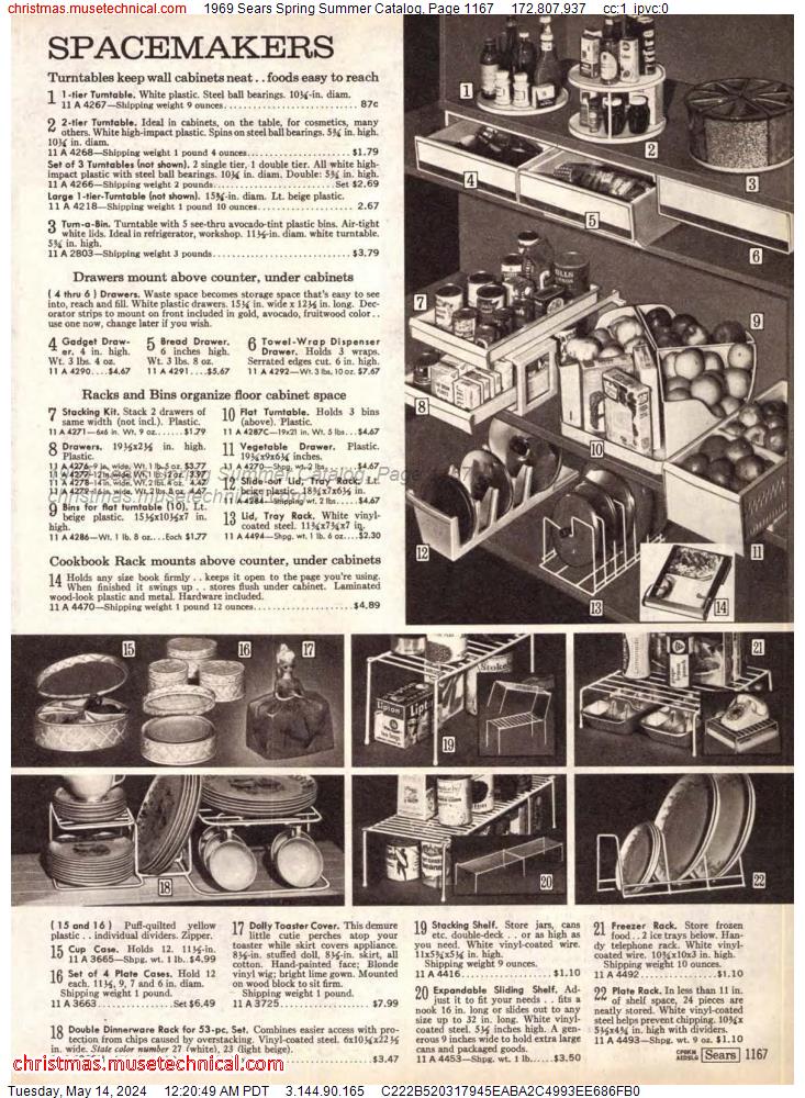 1969 Sears Spring Summer Catalog, Page 1167