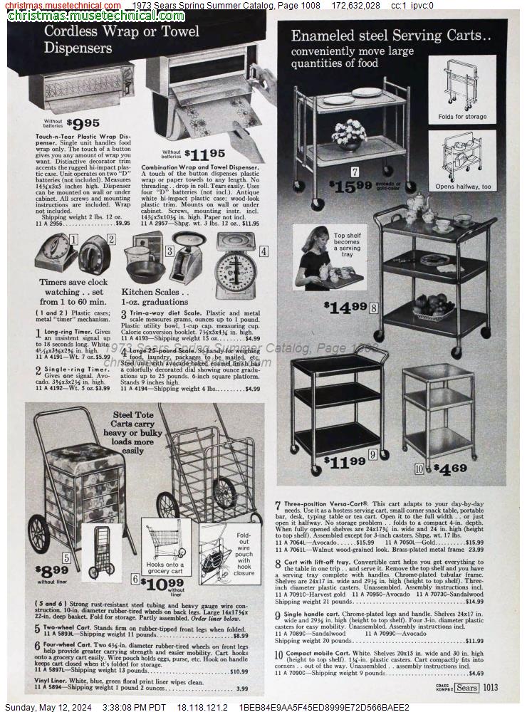 1973 Sears Spring Summer Catalog, Page 1008