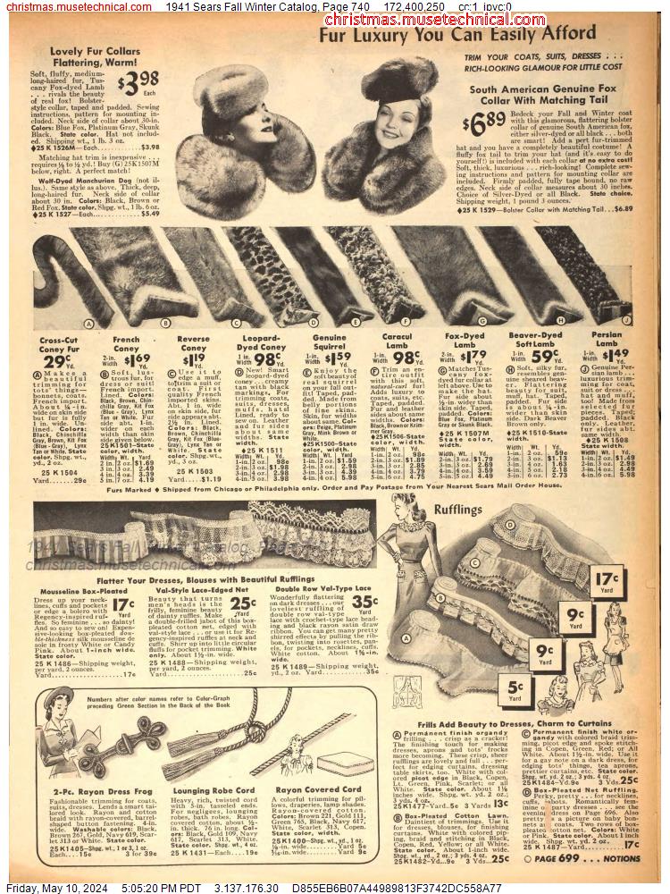 1941 Sears Fall Winter Catalog, Page 740