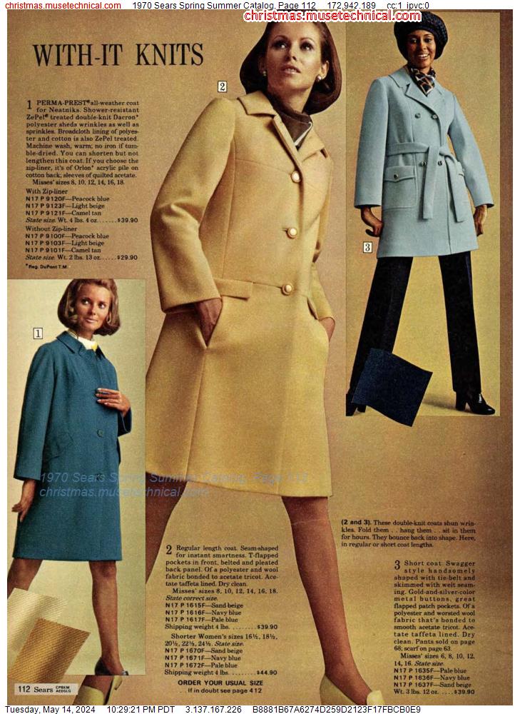 1970 Sears Spring Summer Catalog, Page 112