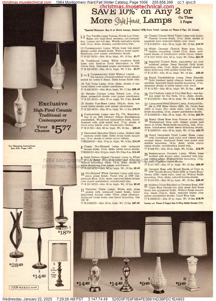 1964 Montgomery Ward Fall Winter Catalog, Page 1008