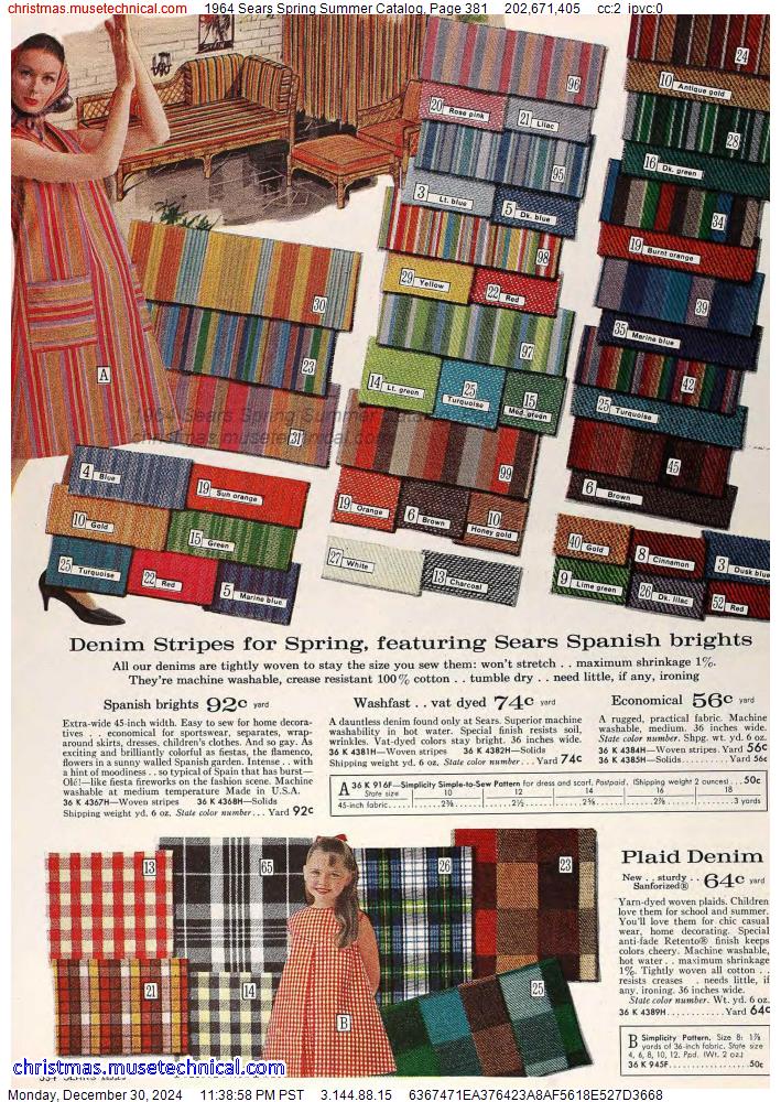 1964 Sears Spring Summer Catalog, Page 381