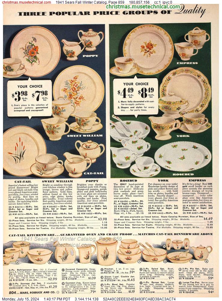 1941 Sears Fall Winter Catalog, Page 859
