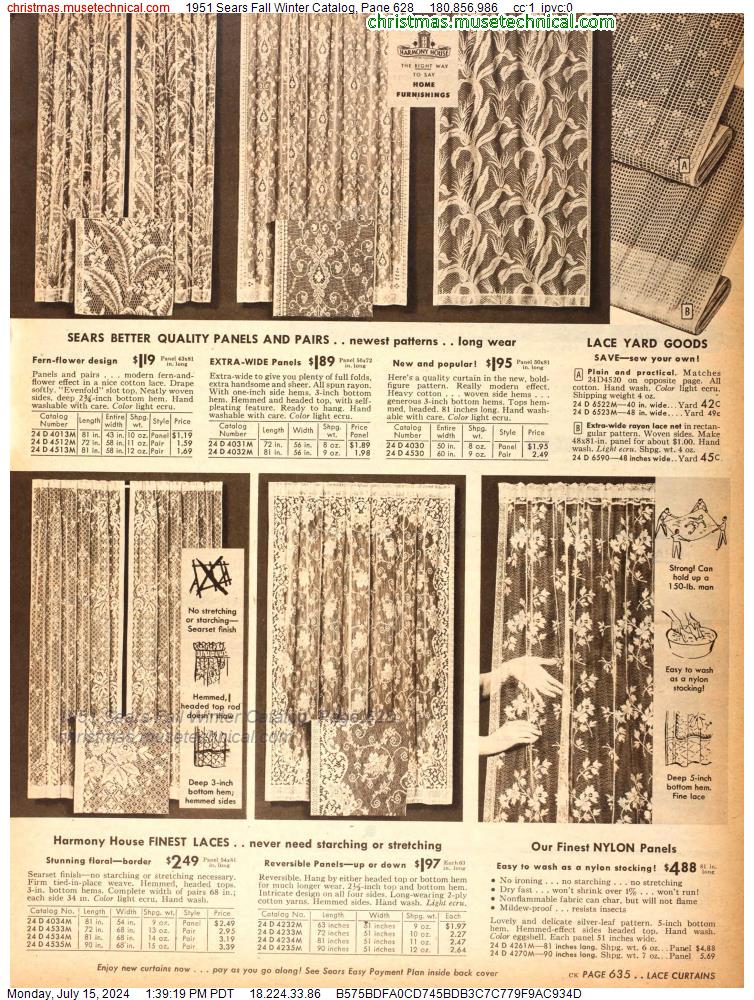 1951 Sears Fall Winter Catalog, Page 628