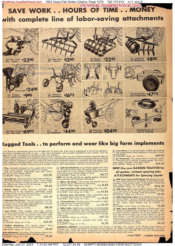 1952 Sears Fall Winter Catalog, Page 1379