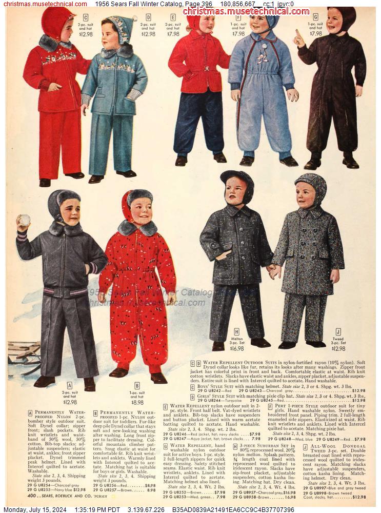 1956 Sears Fall Winter Catalog, Page 396