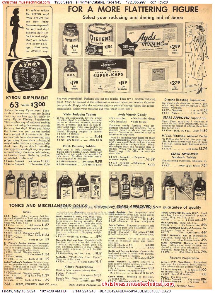 1950 Sears Fall Winter Catalog, Page 945