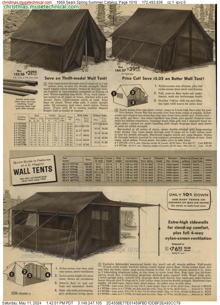 1959 Sears Spring Summer Catalog, Page 1010