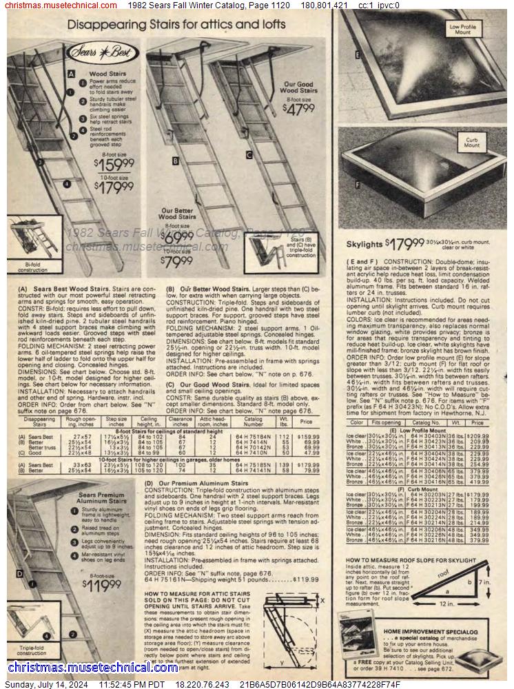1982 Sears Fall Winter Catalog, Page 1120