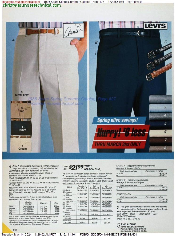 1986 Sears Spring Summer Catalog, Page 427