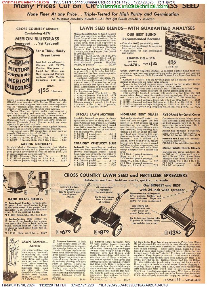 1955 Sears Spring Summer Catalog, Page 1195